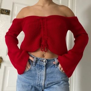Red Cropped Sweater